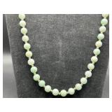14k Gold VVV Jadite & Gold Beaded Necklace