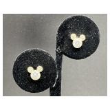 14k Disney Mickey Mouse Ears CZ Stud Earrings