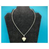 Mexican Silver Puffy Heart Choker Necklace