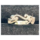 Sterling Filigree Wave Swirl Eternity Band
