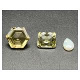Tear Drop Opal, & 2 Yellow Citrine Stones