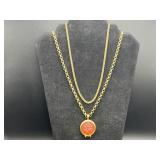 Gold Tone Necklace & Alexander the Great Pendant