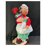 Large Annalee Mobilitee Mrs. Claus with Poinsettia