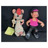 Annalee Skateboarder and Mouse with Baseball Bat