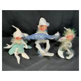 3 Annalee Frosty Tinsel Elves, 1999, 1955 & 1993