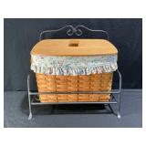 Longaberger Newspaper Magazine Basket & Stand