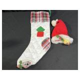 Annalee Christmas Stocking & Santa Hat