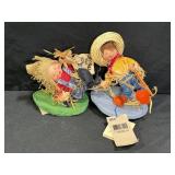 Two Scrarecrow Kid Annalee Figurines
