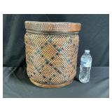 Large Woven Southeast Asian cylindrical  Basket