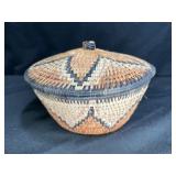 African Zulu Tribal Hand Woven Lidded Basket