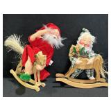 2 Annalee Dolls Riding Rocking Horses