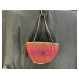 Hand woven Bolga Basket Purse