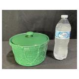 2003 Longaberger Woven Drum Crock Ivy Green