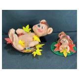 Annalee Foliage Frolic Bear & Autumn Harvest Mouse