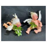 Two Annalee Angels with Mistletoe