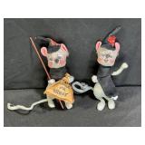 2 Annalee Halloween witch mouse dolls