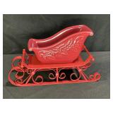Longaberger Woven Traditions  Sleigh Candy Dish