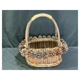 Adirondack-style Rustic Pine Cone & Twig Basket