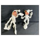 Two 7" & 10" Annalee Holiday White Elves
