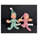 Two 2006 Annalee Christmas elf dolls