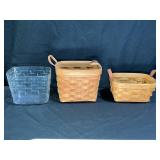 2 Longaberger Maple Wood Baskets