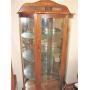 Oak Curved Glass Curio Cabinet