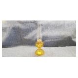 Vintage Amber Kerosene Lamp w/ Tall Chimney