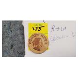 Vintage A&W Wooden Nickel w/ Indian Head