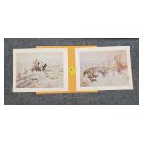 Lot of 2 CM Russell Prints