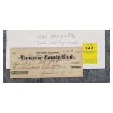 1884 Sturgis City Daktoa Territory Check-Original