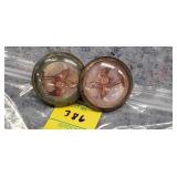 Antique Glass Horse Bridle Rosettes-Indian Chief