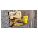 Vintage Gem Safety Razor w/ Metal Box & Paper