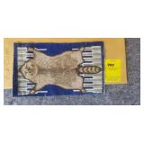 Antique early 1900s Racoon Tobacco Felt Rug 8"x4