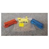 3 Old Metal Train Cars includes Engine