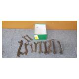 Box of Assorted Antique Iron Wrenches