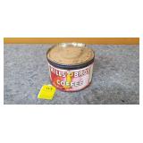 Vintage Hills Bros Coffee Tin with Lid