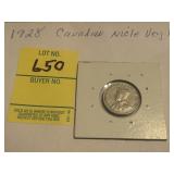 1928 Canadian Nickel V Five