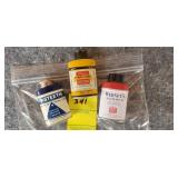 3 Dental Powder Sample Tins - New Old Stock