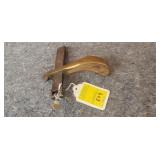 Antique Brass & Wood Pistol Grip Strap Cutter