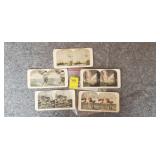 Lot of 5 Colored Ship War Related Stereoviews