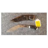 Older Kriss Knife w/Heavy Leather Sheath