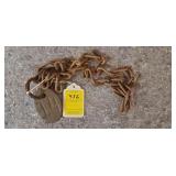 Old Brass Cow Tag with Chain