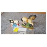 2 Chalkware Carnival Horses