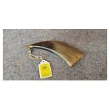 Flat Powder Horn with Brass Pour Spout