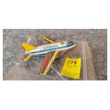 Vintage Tin Toy Airplane Lufthansa