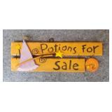 Potions For Sale Wooden Halloween Sign