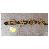 Vintage Brass Horse Medalians on Leather Strap