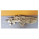 Antque Large Fishing Net with Wooden Floats