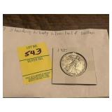 1937 Walking Liberty Silver Half Dollar