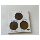 (3) Wheat Pennies